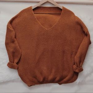 Chunky Knit Oversized Orange Sweater